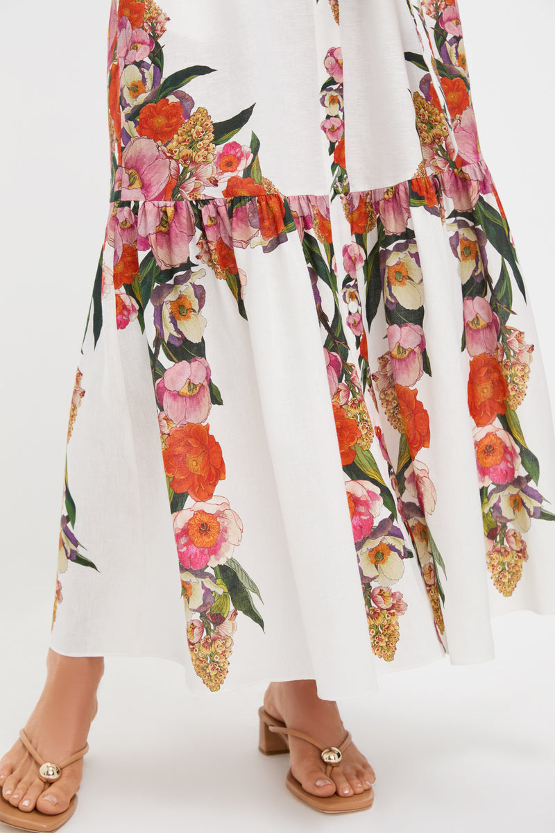 Summer Blooms Bianca Linen Dress