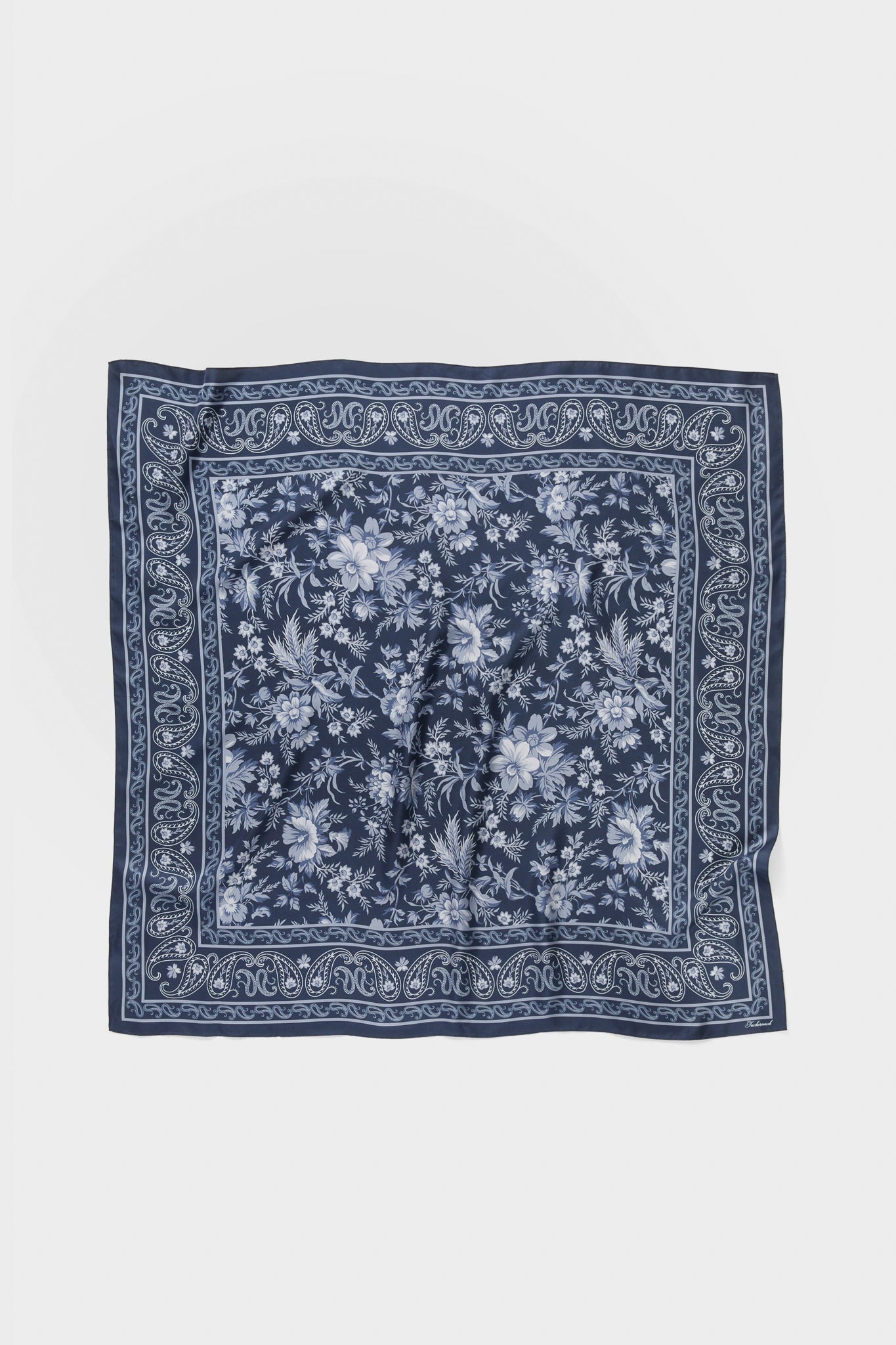 Navy Floral Bandana Medium Silk Scarf | Tuckernuck Accessories