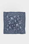 Navy Floral Bandana Medium Silk Scarf