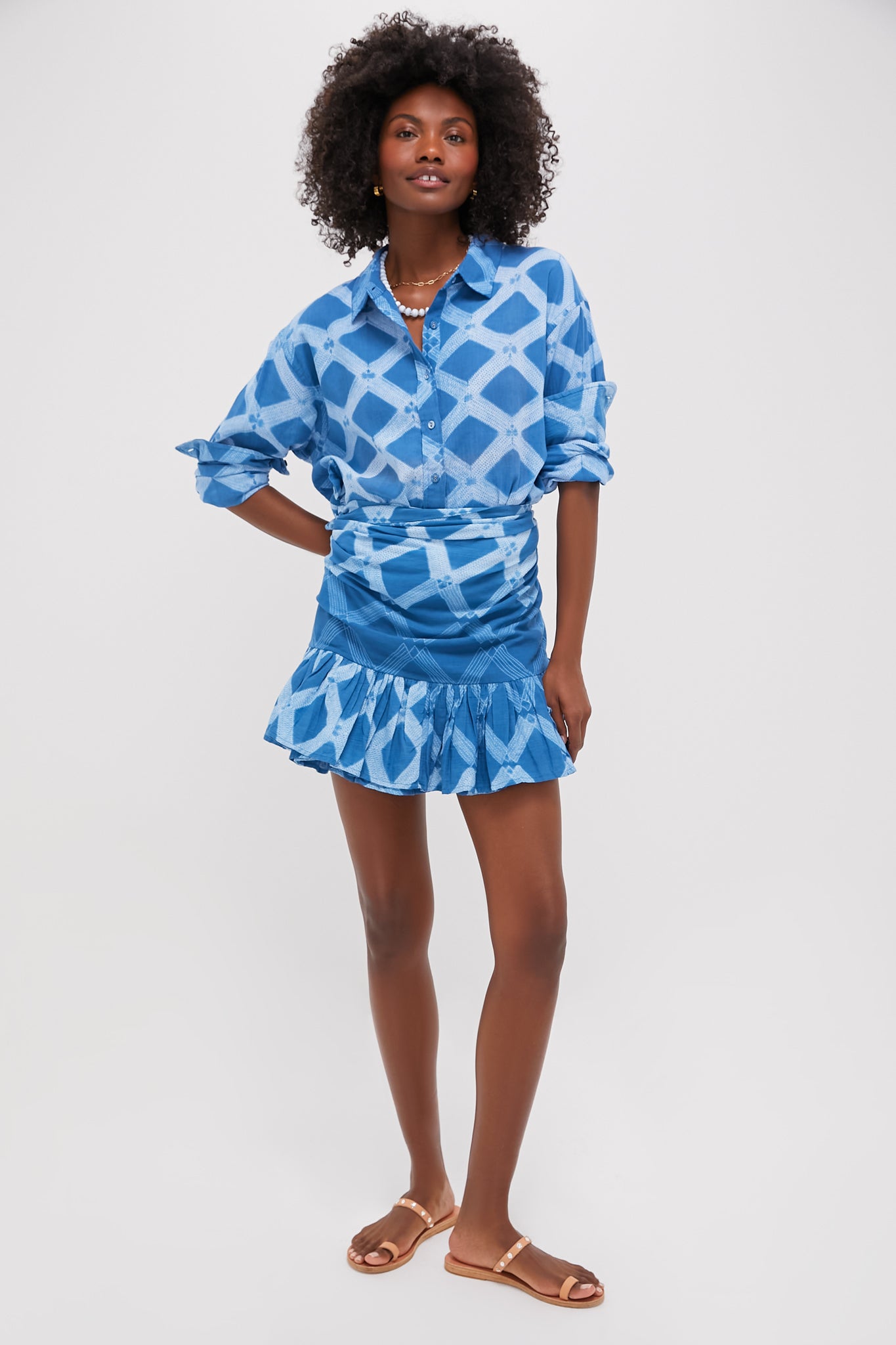 Sapphire Path Short Ruffle Power Pareo