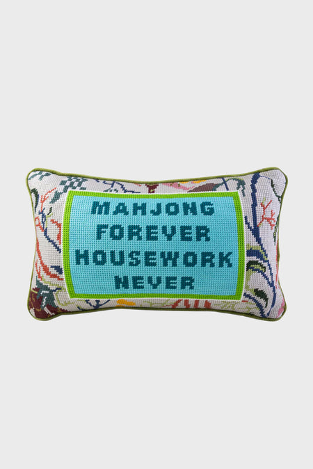 Mahjong Needlepoint Pillow