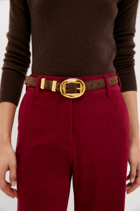 Chocolate Vintage Brass Buckle Belt