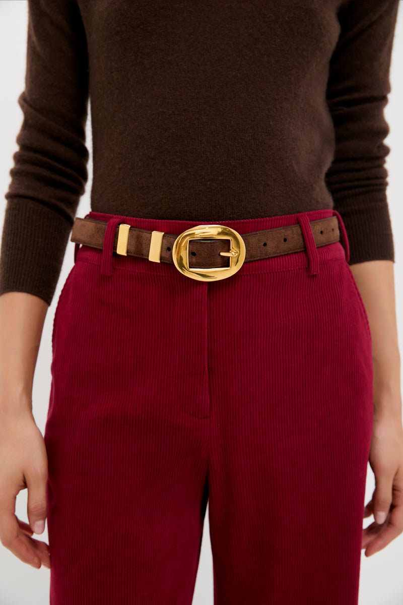 Chocolate Vintage Brass Buckle Belt