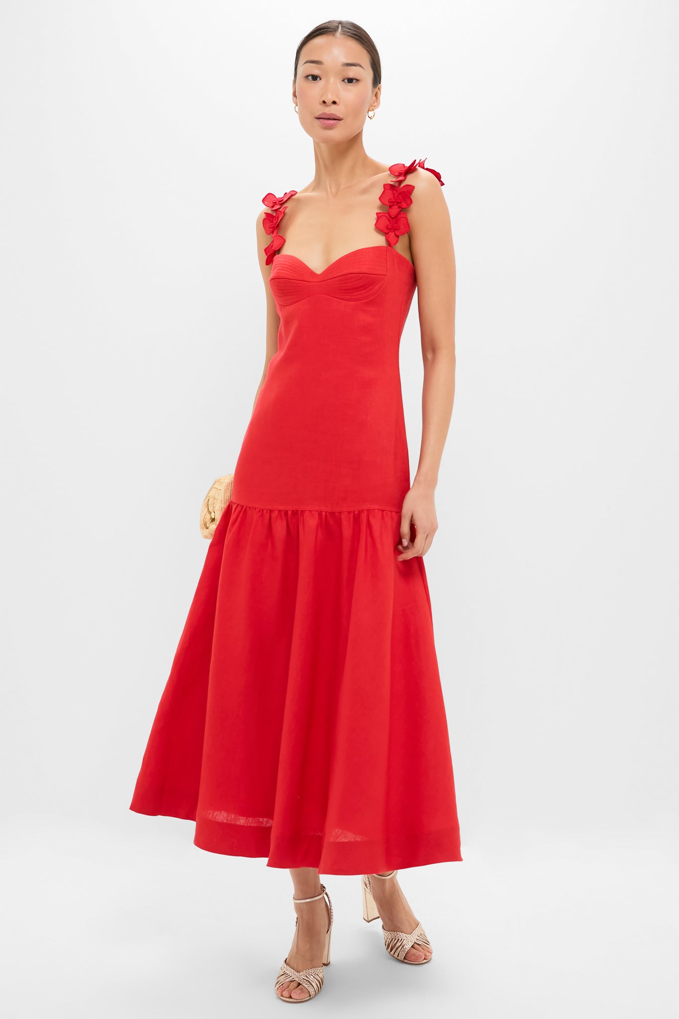Red Ser Arte Embellished Maxi Dress | Andres Otalora Red Ser Arte Embellished Maxi Dress | Andres Otalora
