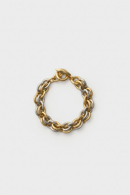 Shiny Gold and Dark Silver Lush Link Bracelet