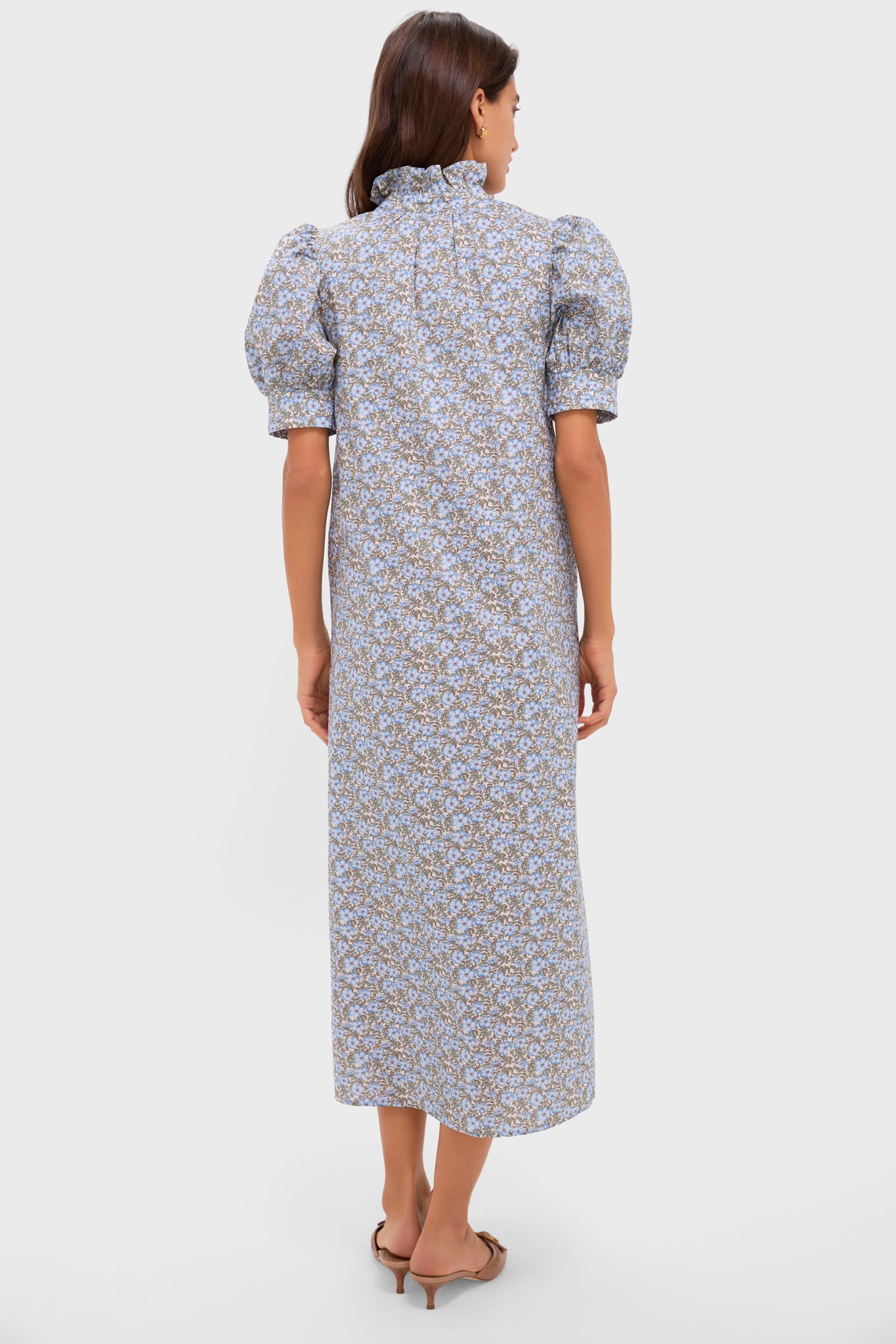 Dusty Blue & Brown Floral Louisa Maxi Dress | Hyacinth House Dusty Blue & Brown Floral Louisa Maxi Dress | Hyacinth House