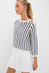 Blue and White Stripe Madeline Sweater