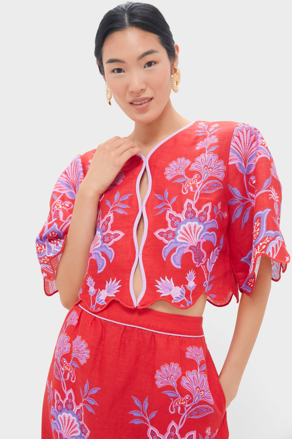 Porcelain Garden Red Blouse