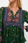 Green Melba Print Long Sleeve Top