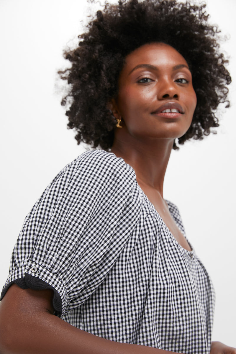 Black Gingham Ric Rac Tully Top