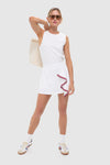 White Faux Wrap 14 Inch Performance Jersey Alexis Tennis Skirt