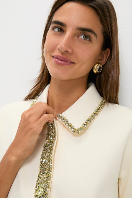 Winter White Embellished Nicola Dress