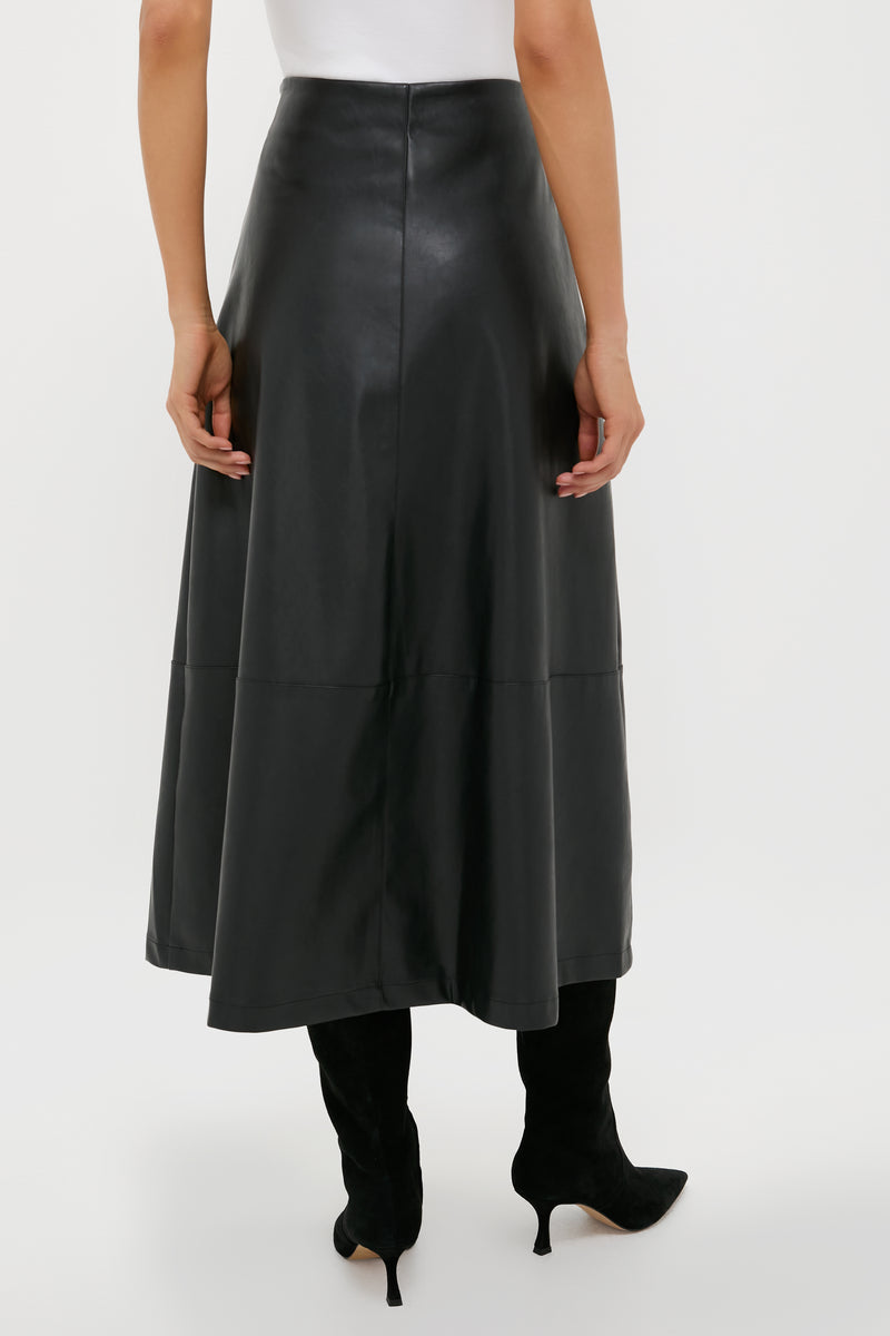Black Leather Veronica Maxi Skirt