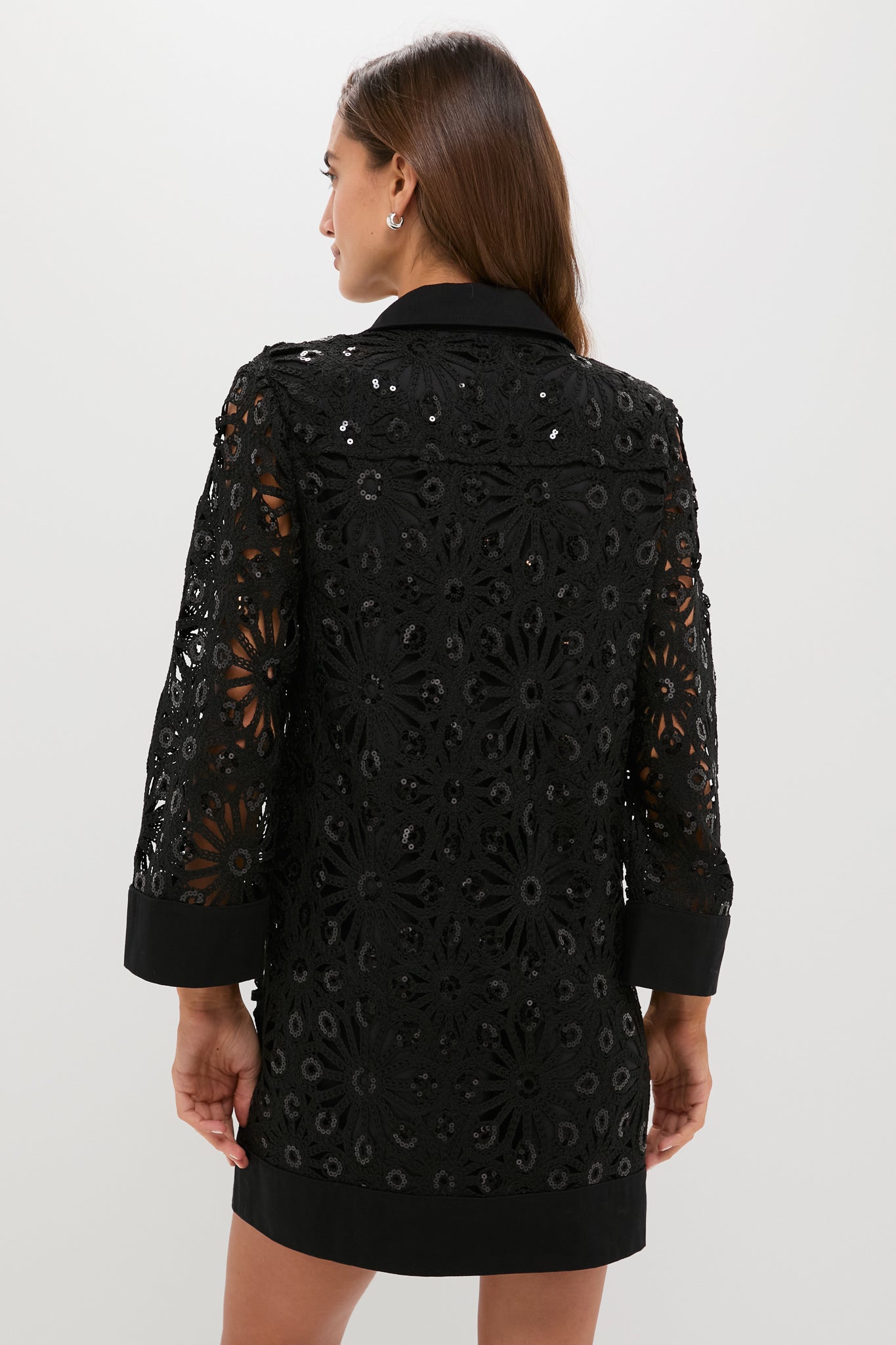 Tuckernuck Black Crochet Sparkle Collier Dress Black / XS Tuckernuck Black Crochet Sparkle Collier Dress Black / XS