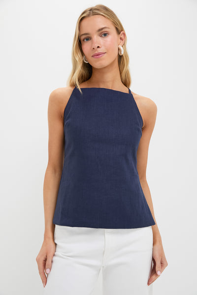 Navy Eline Apron Top | Line & Dot
