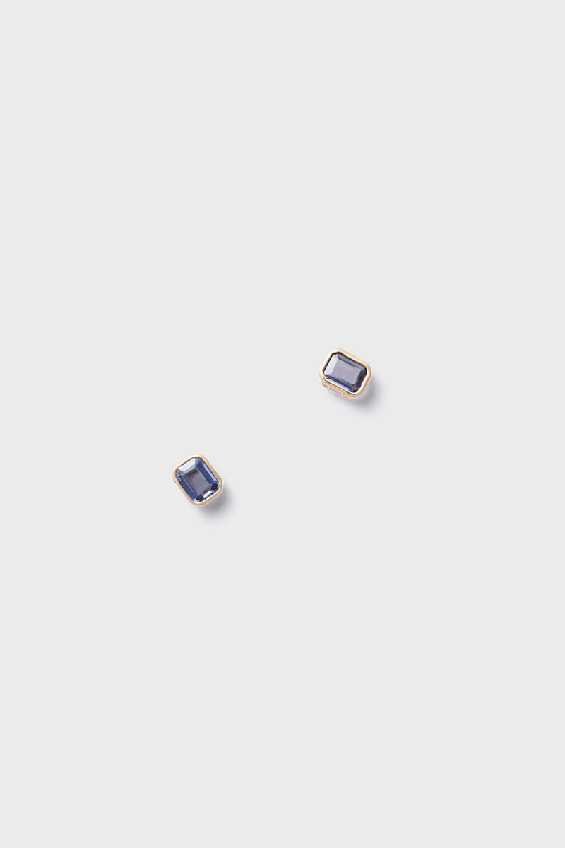 Bezel Sapphire Stud Earrings