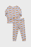 Classic and effortless Tigers Kids Bamboo Pj Set, featuring playful cartoon tigers on a cozy two-piece, crafted from high-end bamboo for fun, breathable comfort. Perfect for all seasons.
