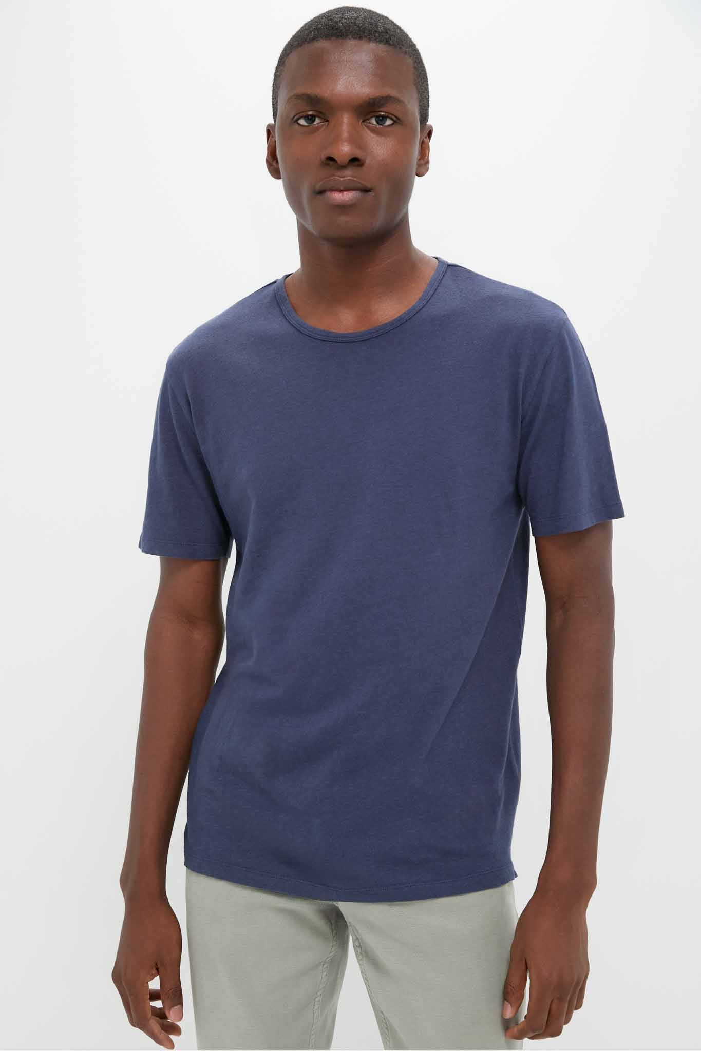 Pocket Linen Tshirt in Ocean Blue main image 1