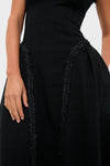 Black Boucle Sleeveless Midi Dress
