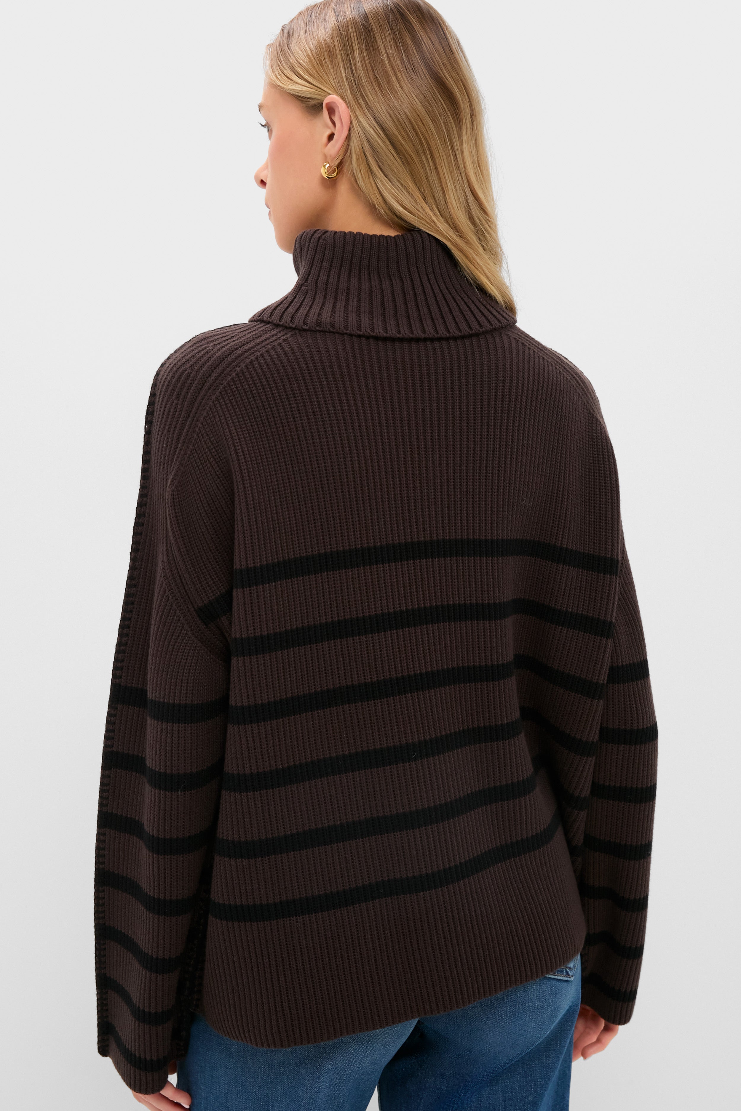 Chocolate & Black Striped Emsley Turtleneck | Hyacinth House