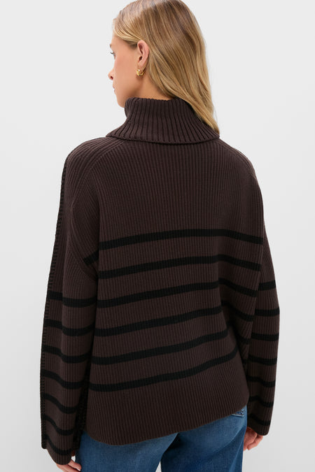 Chocolate & Black Striped Emsley Turtleneck