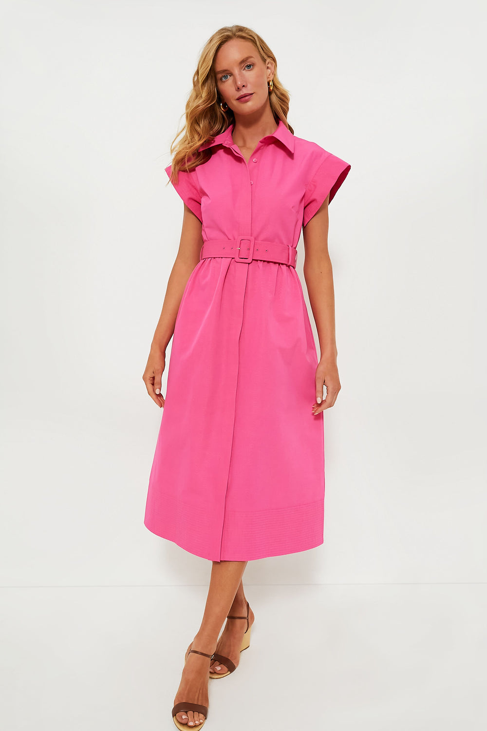 open lace back dress Pink Cotton-Linen Dress | Comfy, Flattering, and Shapely main image 0