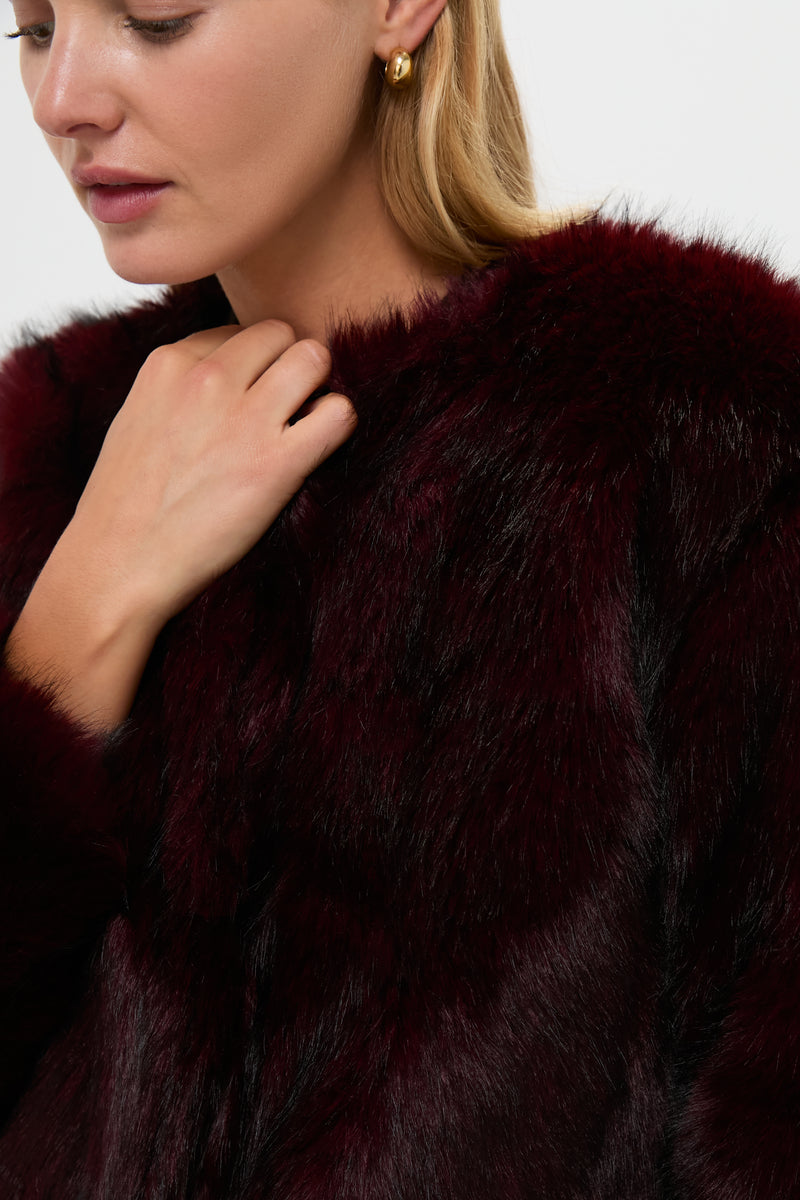 Merlot Faux Fur Bruno Jacket