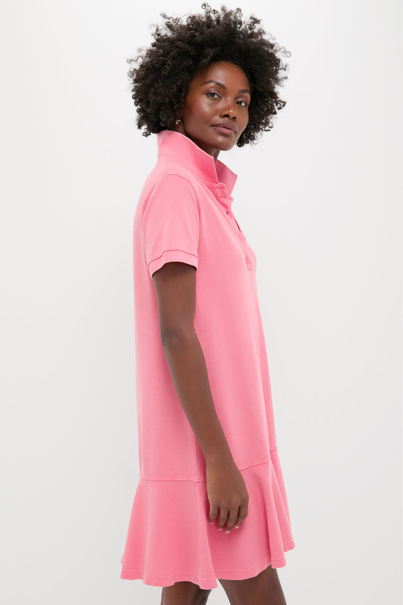 Washed Pink Pique May Polo Dress