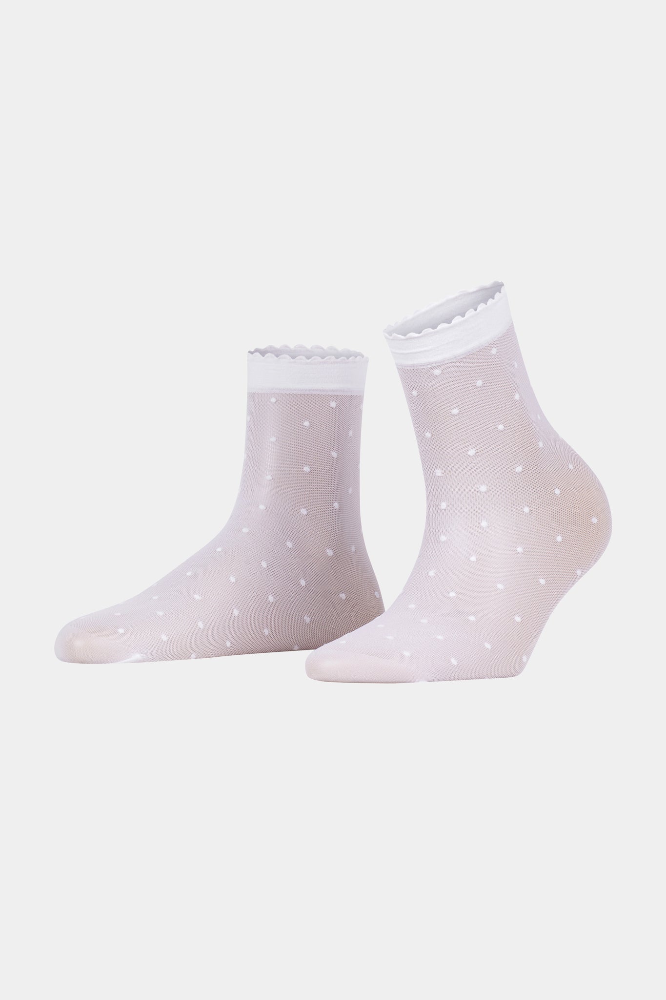 White Sheer Polka Dot Socks