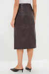 Bordeaux Leather Felindra Midi Skirt