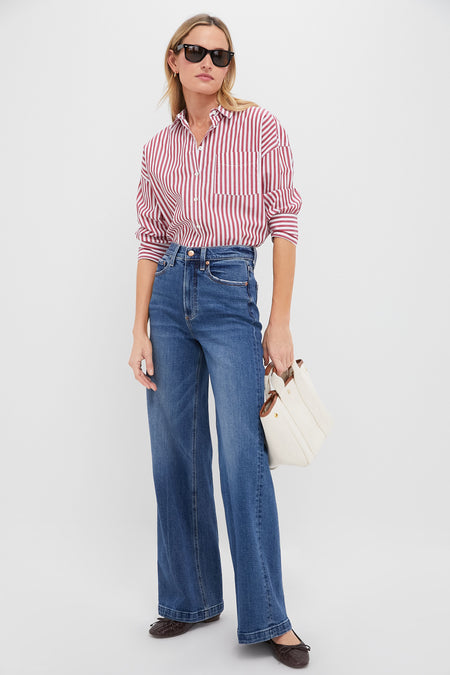 Red Stripe Adair Boyfriend Shirt