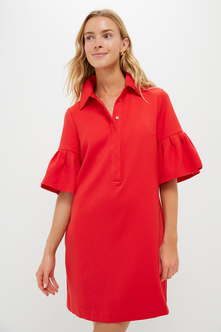 Red Crepe Massey Dress