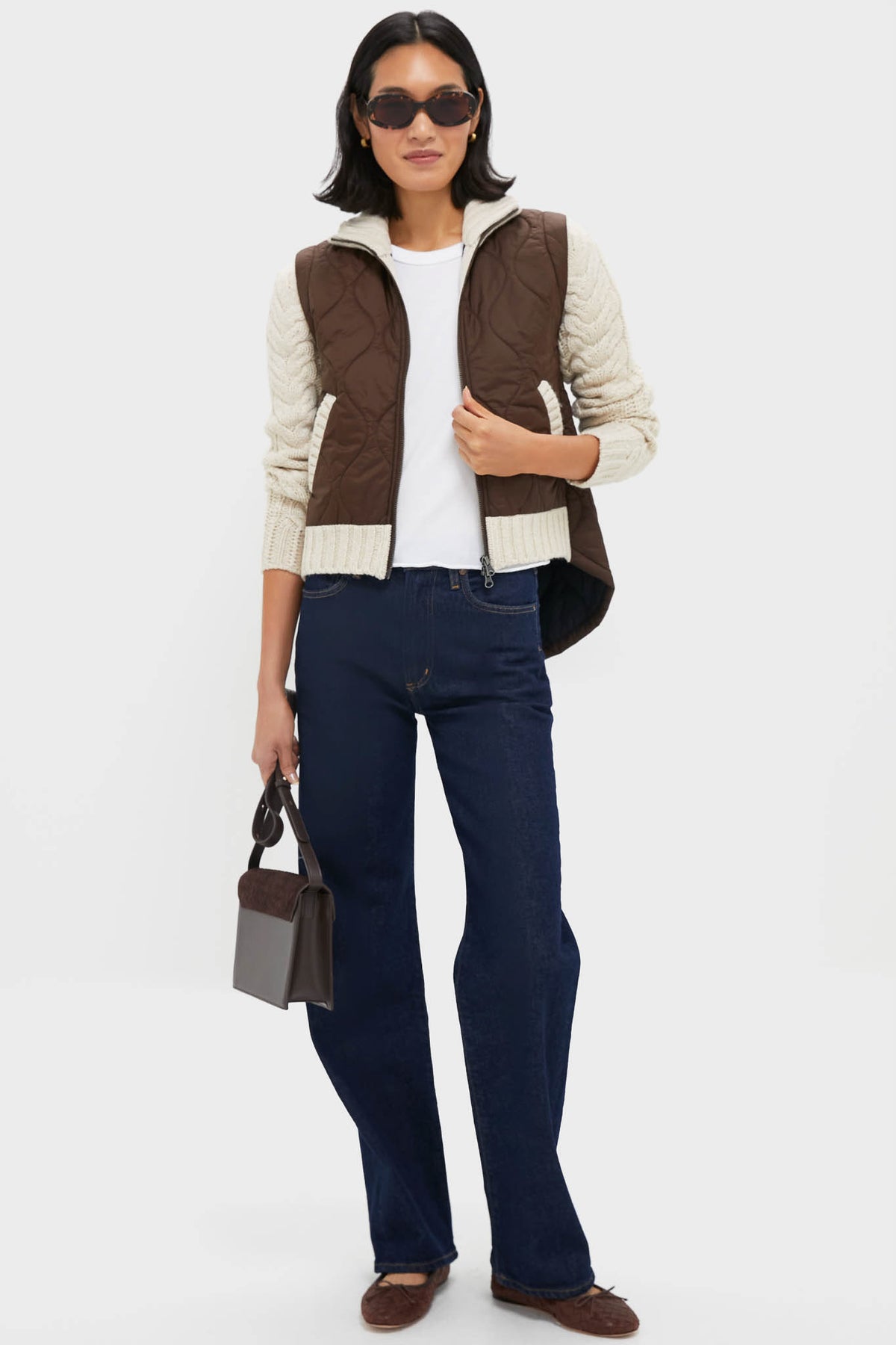 Mocha and Heathered Sand Patra Mixed Media Jacket