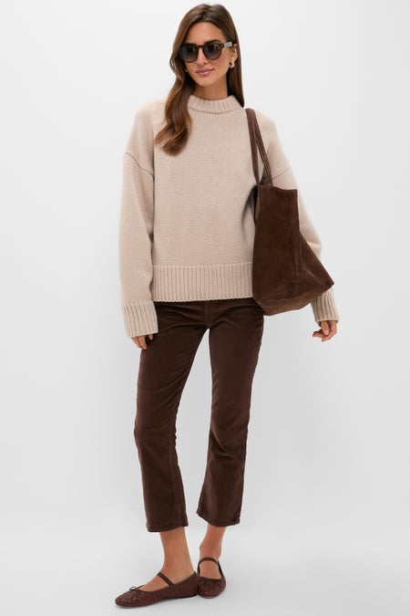 Sandstone Genevieve Cashmere Wool Blend Crewneck Sweater