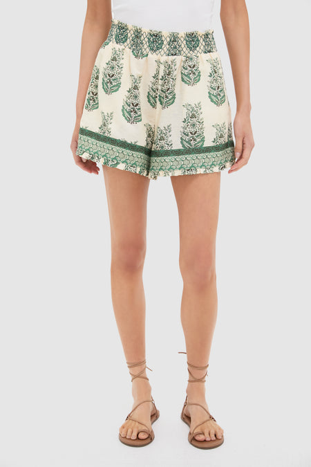 Jade Terrace Cotton Linen Clemence Shorts