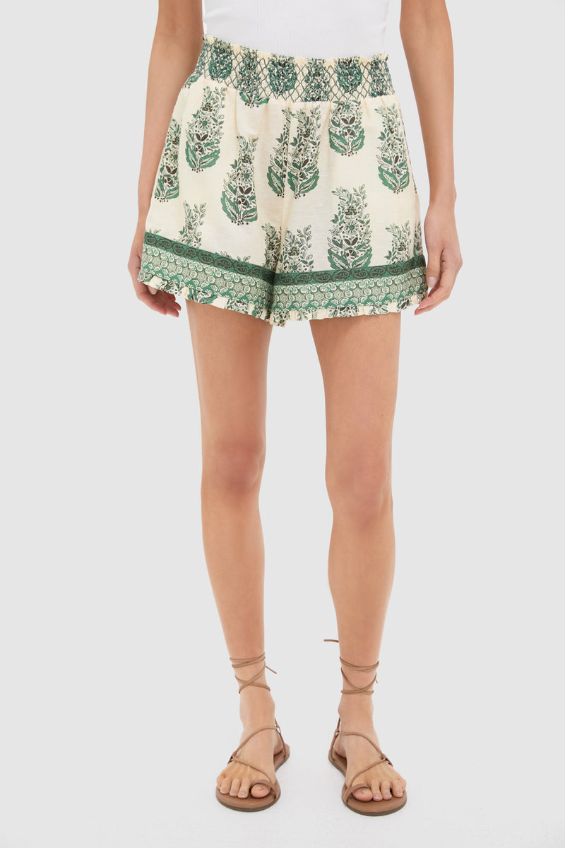 Jade Terrace Cotton Linen Clemence Shorts