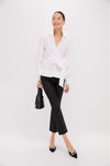 White Tie Front Bow Bea Blouse
