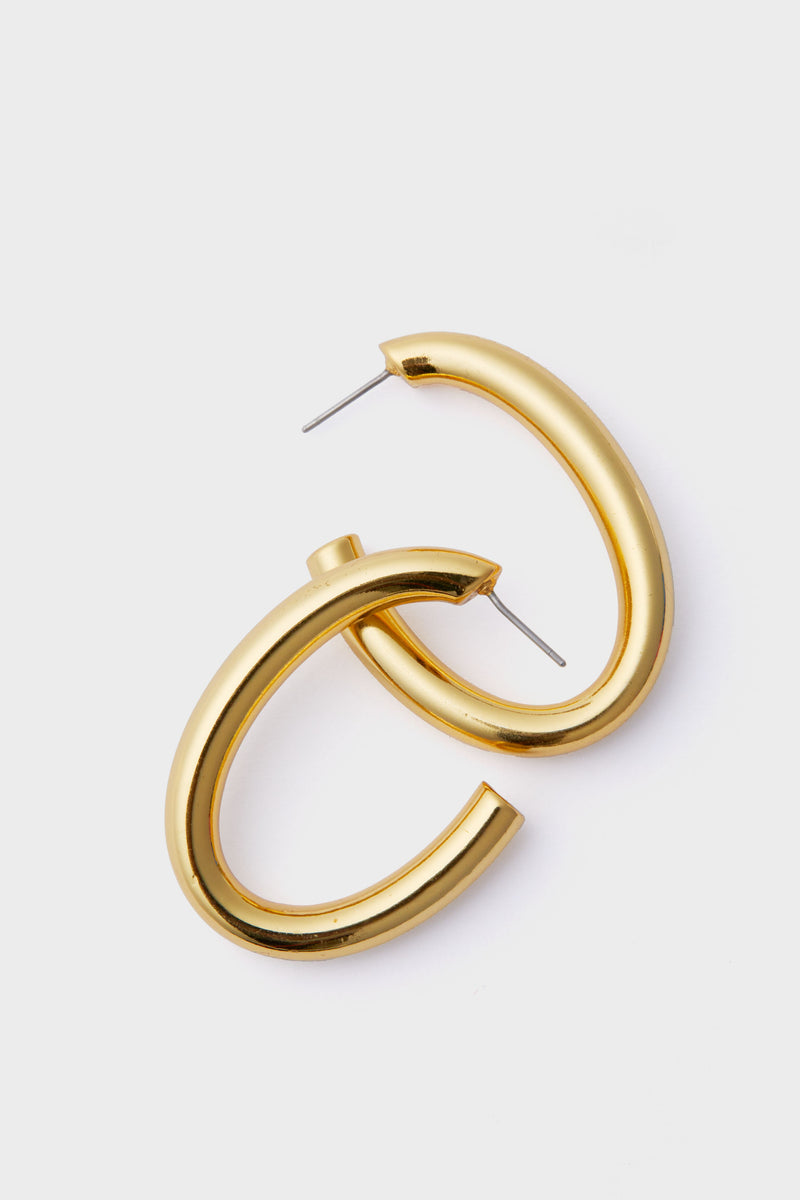 Classic Gold Oval Hoops