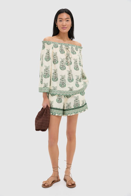 Jade Terrace Cotton Linen Clemence Shorts