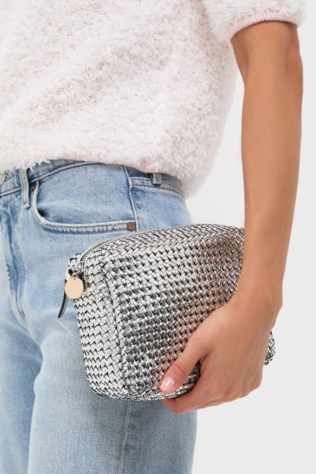 Silver Woven Etoile Midi Sac