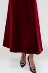Burgundy Wind Velvet Carita Midi Dress