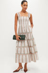 Olive and Paprika Cosmos Floral Stripe Kimmy Maxi Nap Dress