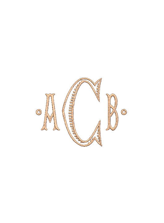 Small A (first initial), large C (last initial), small b (middle initial) in monogram format. 