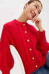 Red Cotton Colette Cardigan