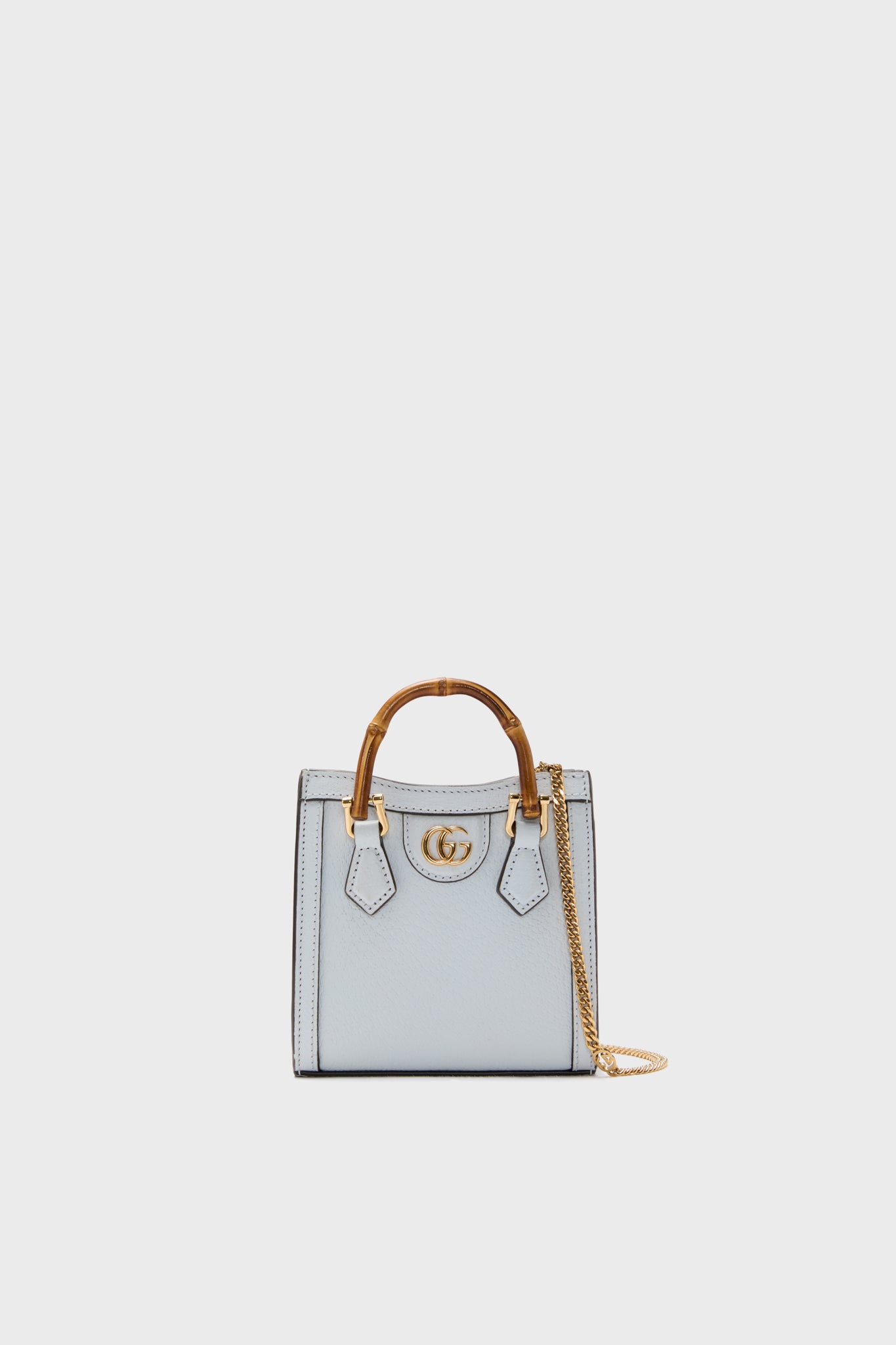 Gucci Light Blue Diana Bamboo Handle Mini Chain Tote
