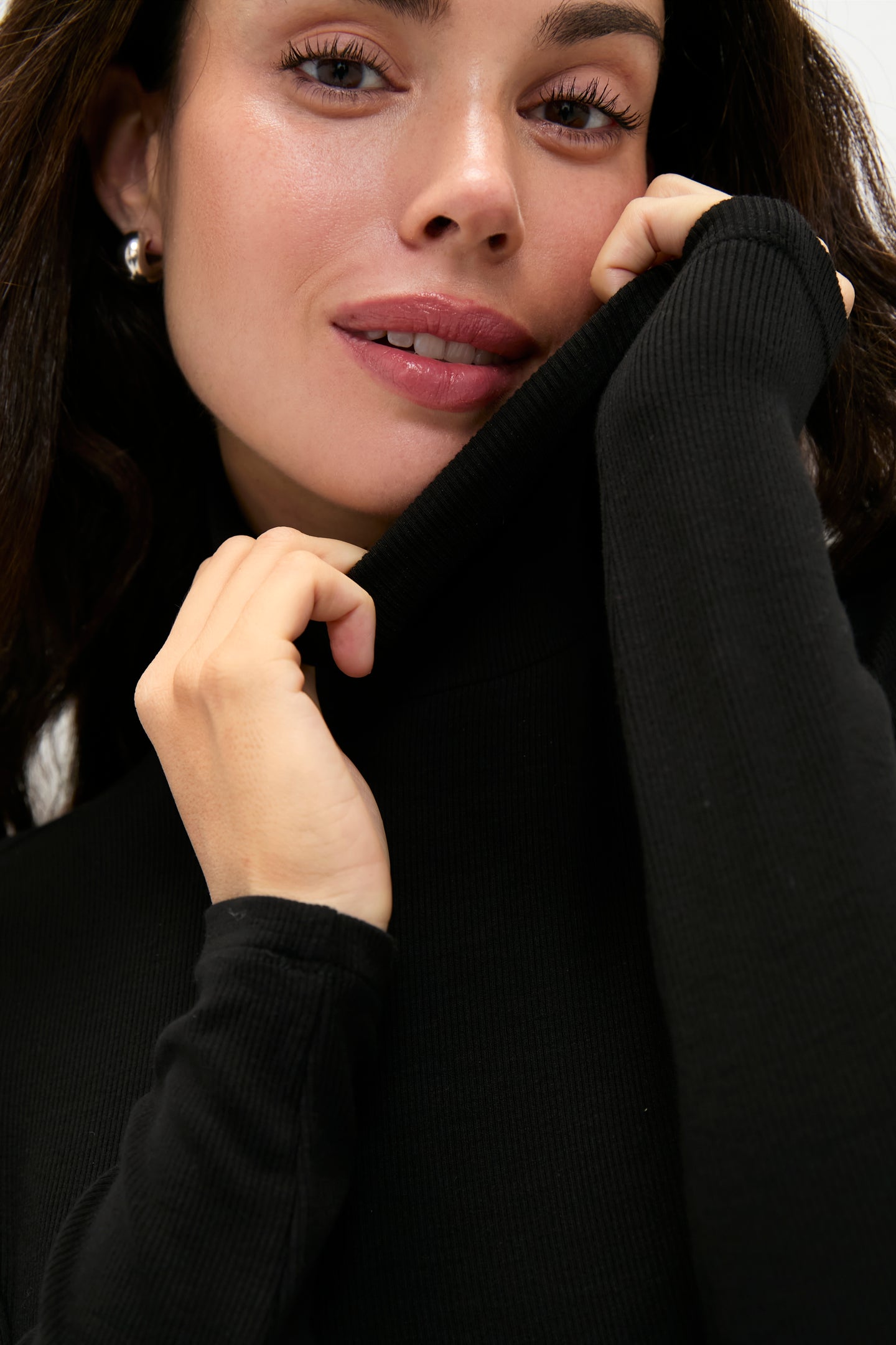 Black Softest Rib Turtleneck