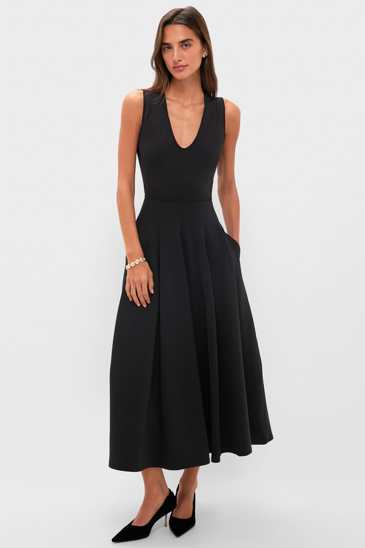 miri midi dress Noir Miri U-Neck Sleeveless Dress