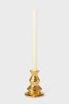 Medium Gold Allette Candleholder in a classic gold-metal design, effortlessly blending high-end style and fun sophistication, perfect for adding rustic character to any table setting.