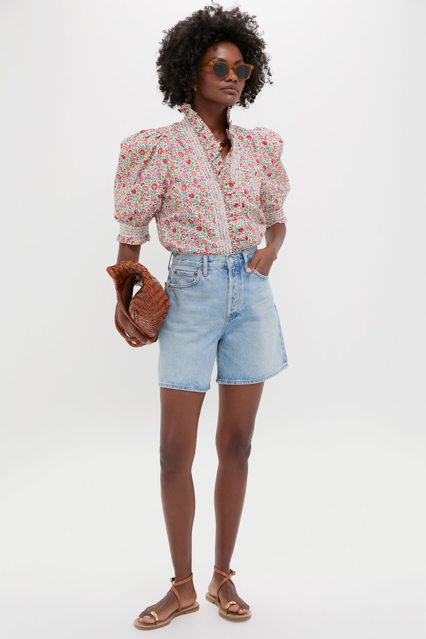 D'Anjo Liberty Print Zuri Short Sleeve Top