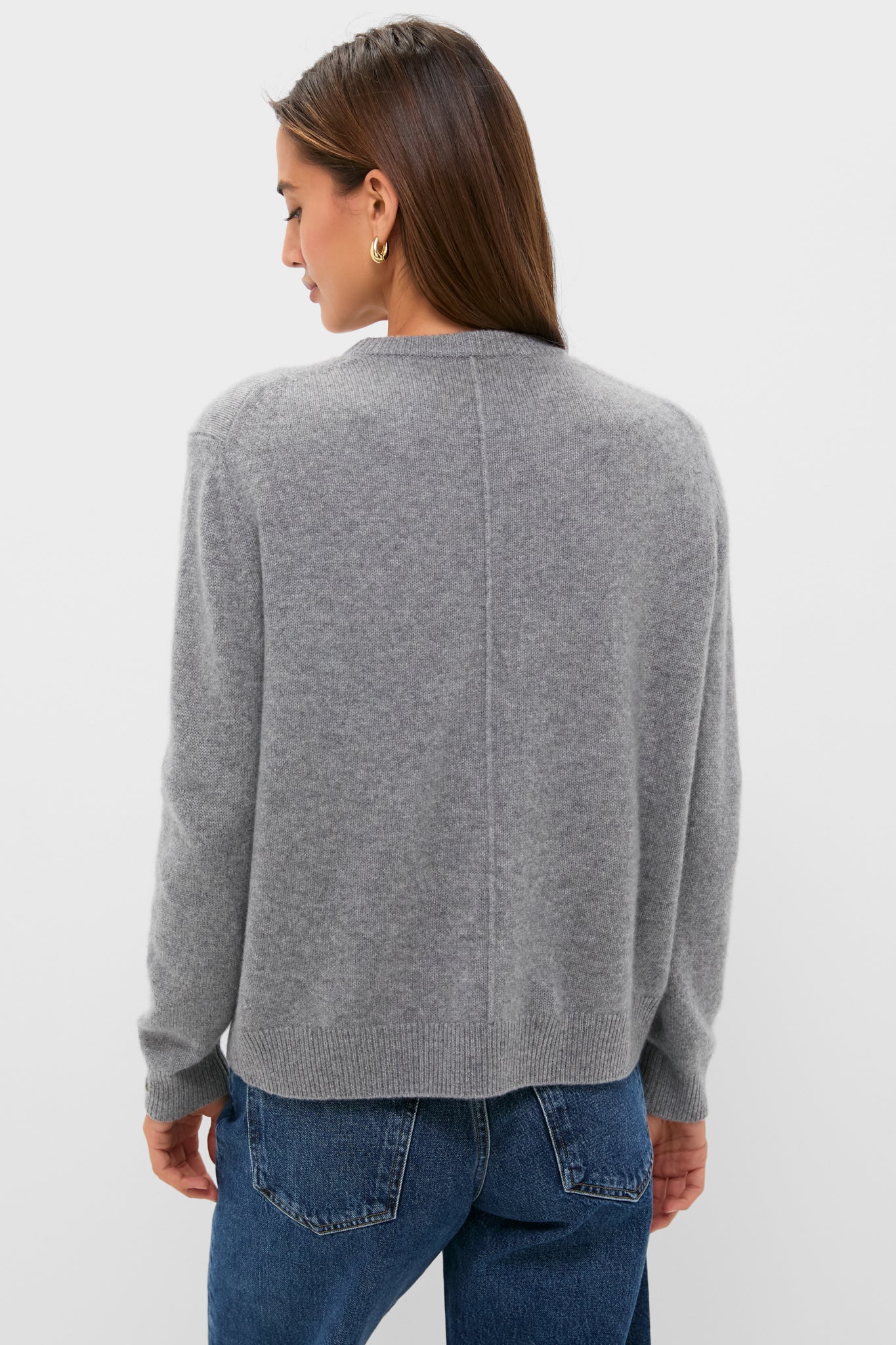 Shadow Gray Bodie Cashmere Boyfriend Crewneck